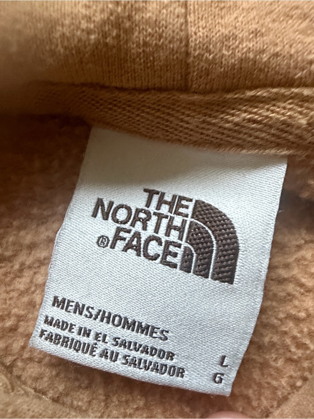 The North Face Men's Tan Pullover Hoodie Heritage Patch Size L - Picture 8 of 10